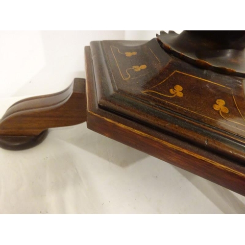 15 - 19th century Killarney wood ladies sewing box, the centre of the lift top inlaid with a deer raised ... 