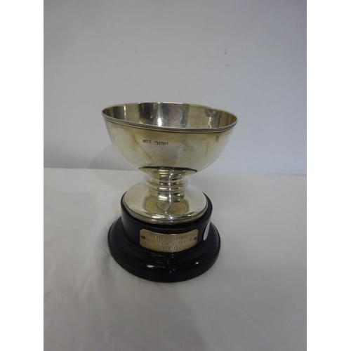 189 - Silver cup on stand, Sheffield 1918 with plaque - Billiards, Mallow, YMCA, 1921.