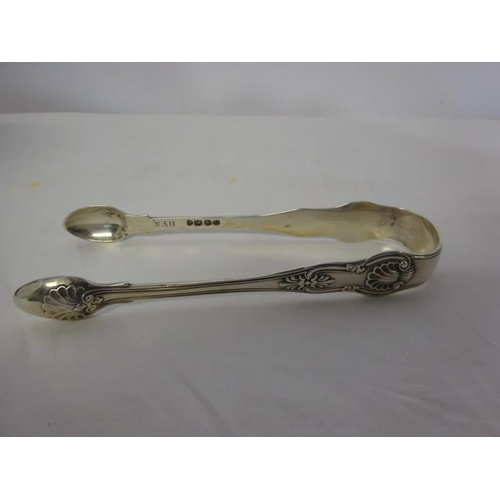 190 - English silver sugar tongs, London 1912.