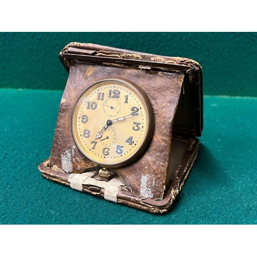 194 - A Longines travel clock with alarm, the movement stamped Longines 4544935, circa 1965 in working ord... 