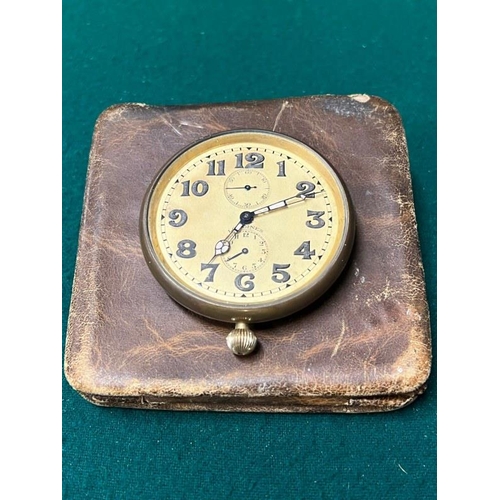 194 - A Longines travel clock with alarm, the movement stamped Longines 4544935, circa 1965 in working ord... 