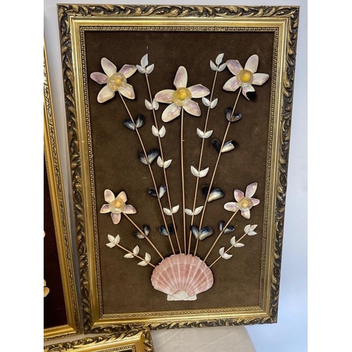 20 - A collection of four framed shell art pictures made by Sr. Angela Russell, Good Shepard Convent, Sun... 