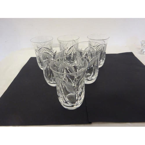 22 - Set of six Waterford glass whiskey tumblers.