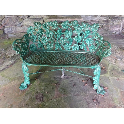 261 - A good cast iron garden seat from a design by Charles D. Young of Edinburgh, (rare). W. 110cm approx... 