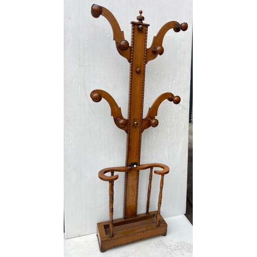 276 - A good Victorian oak hall stand. H. 194cm, W. 74cm, D. 17cm.