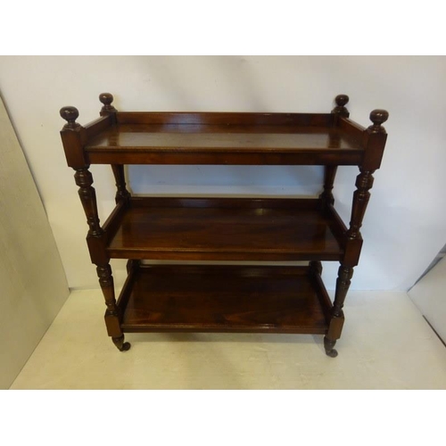 300 - Victorian mahogany three tier dumbwaiter. W. 103cm, D. 43cm, H. 112 approx.