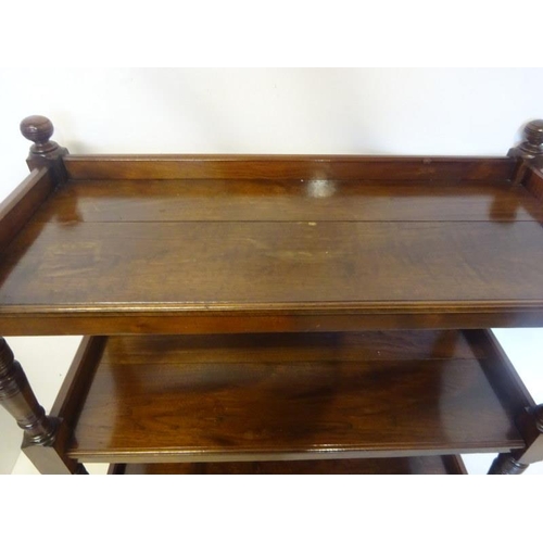 300 - Victorian mahogany three tier dumbwaiter. W. 103cm, D. 43cm, H. 112 approx.