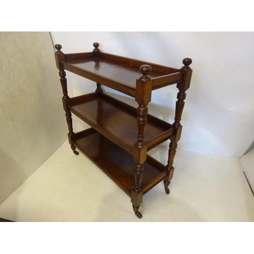 300 - Victorian mahogany three tier dumbwaiter. W. 103cm, D. 43cm, H. 112 approx.