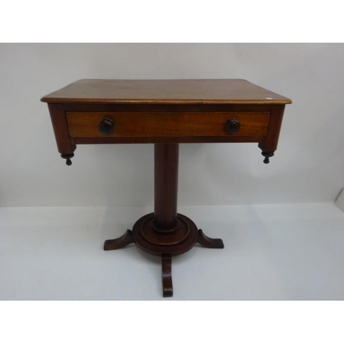 326 - Victorian mahogany occasional table fitted with a drawer on centre column support. W. 73cm, H. 74cm,... 