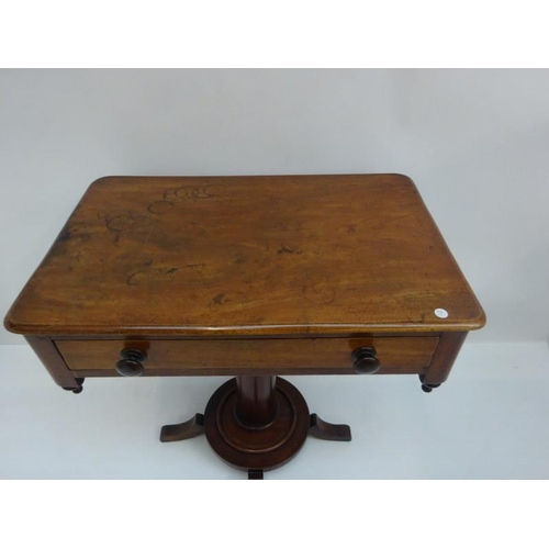 326 - Victorian mahogany occasional table fitted with a drawer on centre column support. W. 73cm, H. 74cm,... 