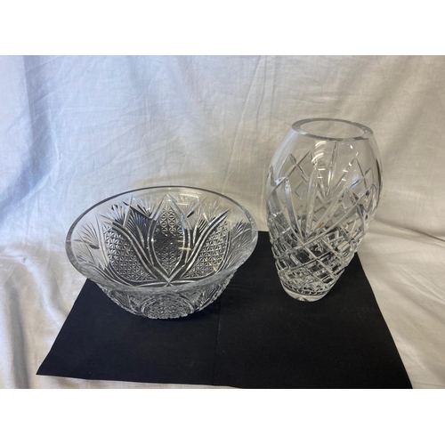 346 - Waterford glass bowl and vase.