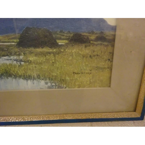 50 - Paul Henry,
A Showery Day in Kerry,
Oilograph,
Framed with label on reverse.
Overall size 60cm x 65c... 