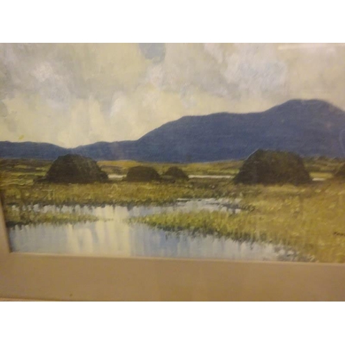 50 - Paul Henry,
A Showery Day in Kerry,
Oilograph,
Framed with label on reverse.
Overall size 60cm x 65c... 