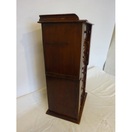 60 - A Victorian table top mahogany Wellington chest fitted with eight drawers. H. 62cm, W. 36cm, D. 25cm... 