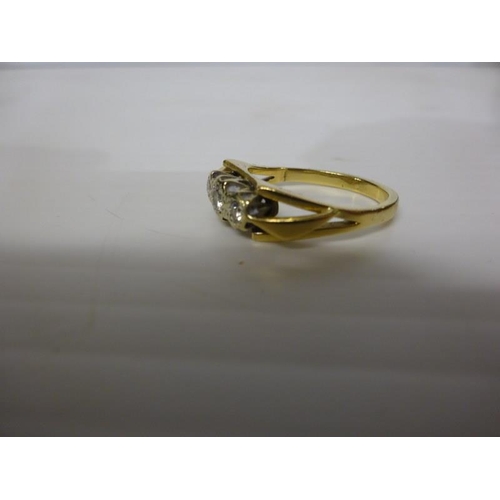 292 - Gold diamond engagement ring. Size P.