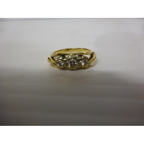 292 - Gold diamond engagement ring. Size P.