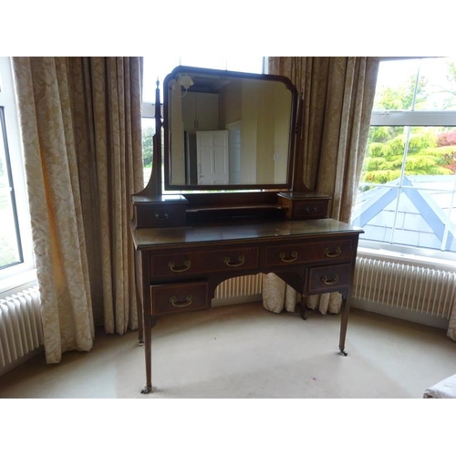 348 - Edwardian inlaid mahogany dressing table.