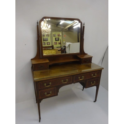 348 - Edwardian inlaid mahogany dressing table.