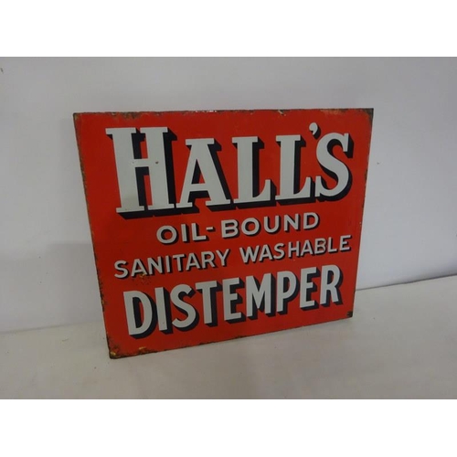 366 - Old Halls Distemper metal advertising sign.