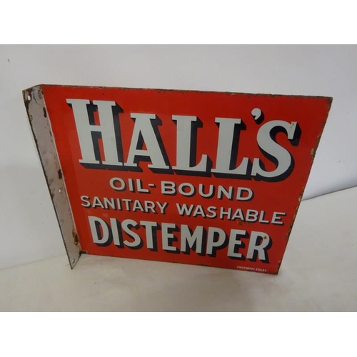 366 - Old Halls Distemper metal advertising sign.