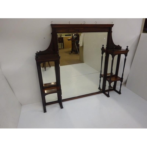 368 - A large antique rosewood over mantle. W. 165cm, H. 138cm approx.