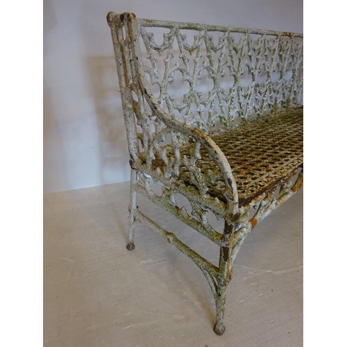 44 - Good antique cast iron garden seat. W. 143cm approx.