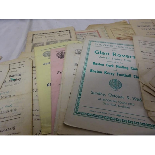 466 - Cork Club Games - A bundle of hurling programmes dating from 1940's to 1970's.