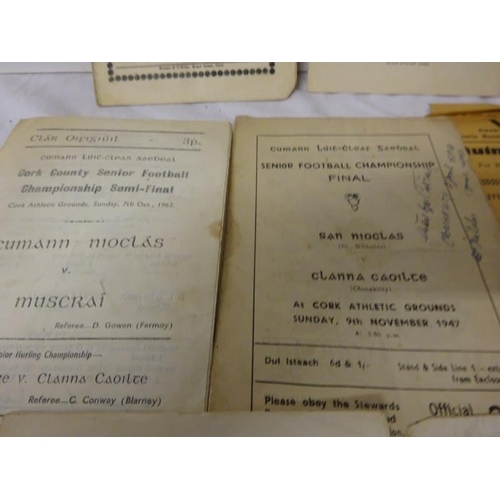 467 - Cork Club Games - Bundle of Fottball programmes from the 1940' to the 60's.