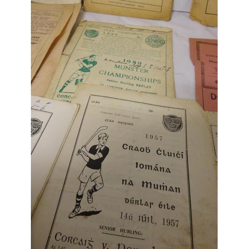 468 - Munster Hurling - A bundle of programmes from the 1930's to 1970's.