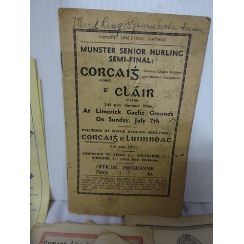 469 - Cork Inter County Hurling -  A quantity of programmes from 1930's to 1970's.