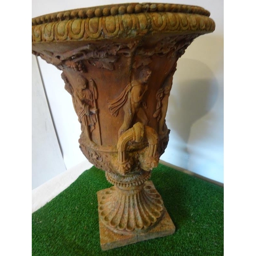 52 - Pair of decorative terracotta garden urns. (re-glued)