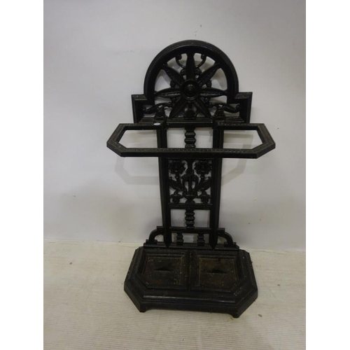 63 - A Victorian cast iron stick/umbrella stand stamped Falkirk and also Victorian registation mark. H. 7... 