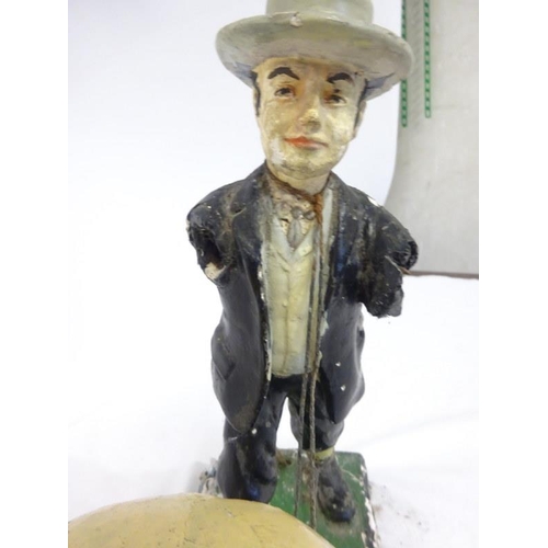 7 - Farmer with pig on rectangular base. (restoration required) L. 55cm approx.