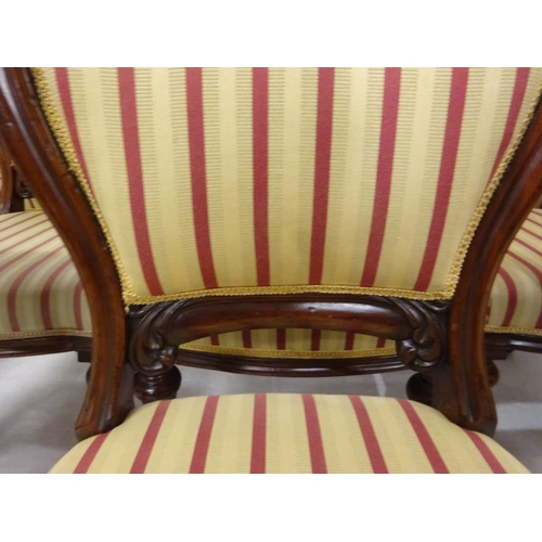 1 - A good set of 12 antique mahogany framed dining room chairs, nicely upholstered.