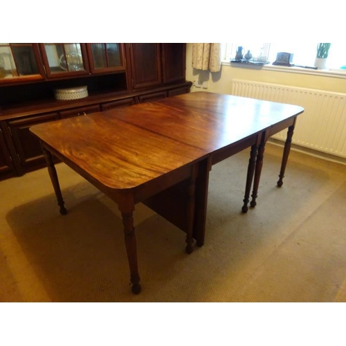 102 - Late Georgian mahogany sectioned dining table. Length fully opened 235cm, W. 117cm, H. 74cm approx.