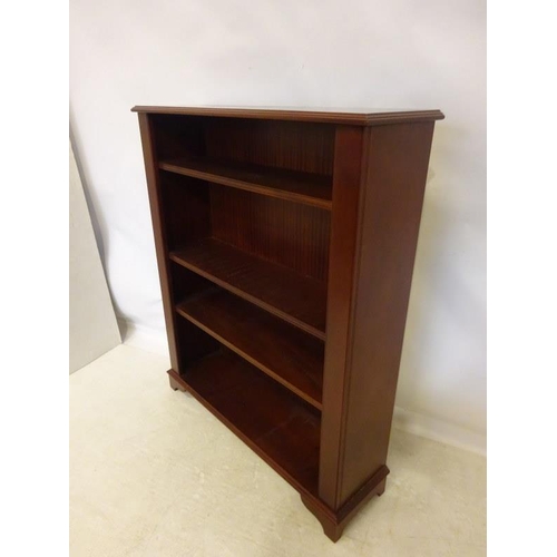 2 - Mahogany open bookshelves. W. 100cm, D. 30cm, H. 123cm approx. (adjustable shelves)