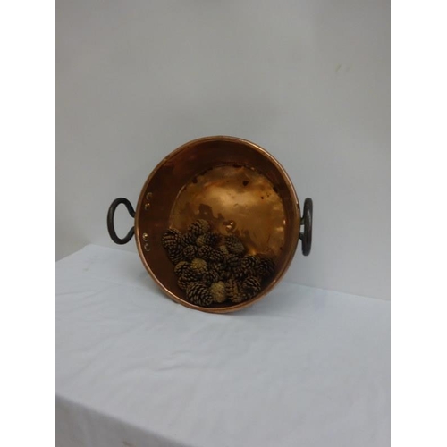 244 - Antique copper preserving pan.