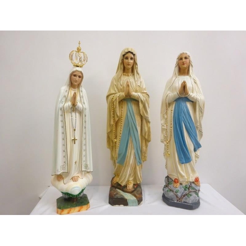 257 - Three religious statues. H. 90cm approx.