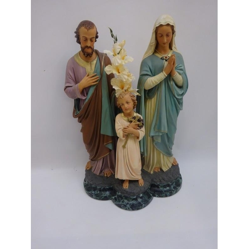 262 - Our Lady, St. Joseph & Child. H. 85cm approx.