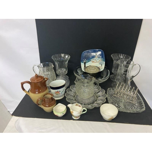 266 - Boxed lot - glassware and pottery, etc.