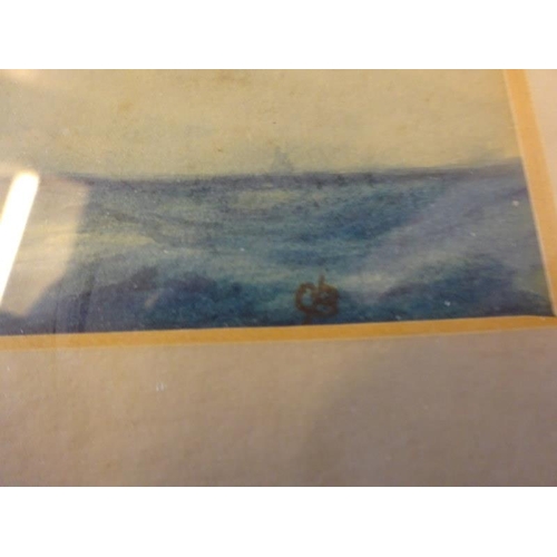 287 - A pair of neat sized seascapes, watercolours signed with initials.