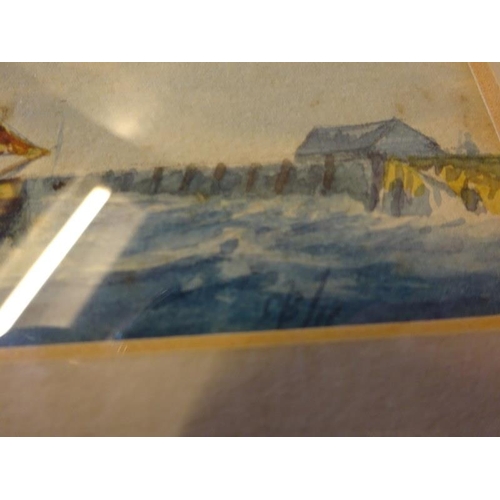 287 - A pair of neat sized seascapes, watercolours signed with initials.