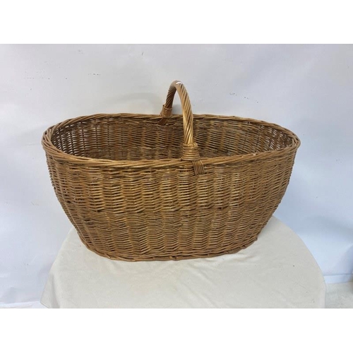 3 - A large oval shaped basket with handle.