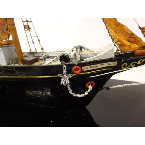 55 - Youghal interest - Kathleen and May, cased ships model.