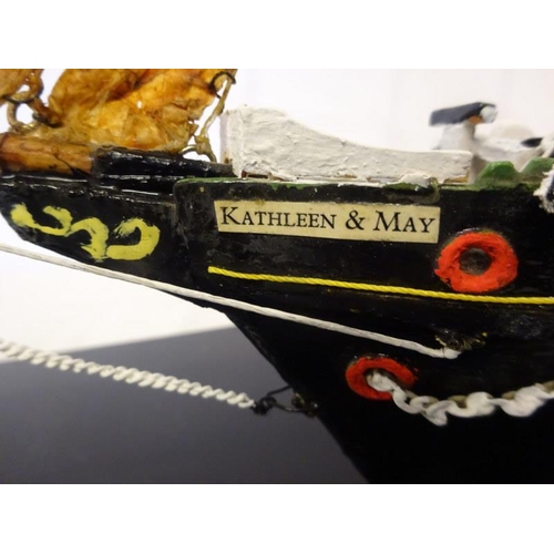55 - Youghal interest - Kathleen and May, cased ships model.