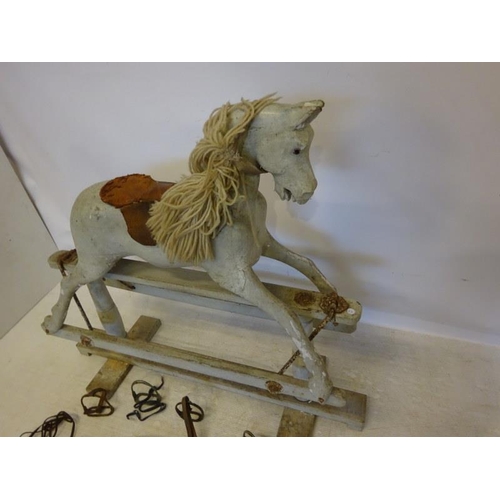 72 - Antique rocking horse, some restoration required.