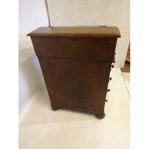 95 - Antique mahogany davenport desk having original leather inset, real and dummy drawers, long pencil d... 