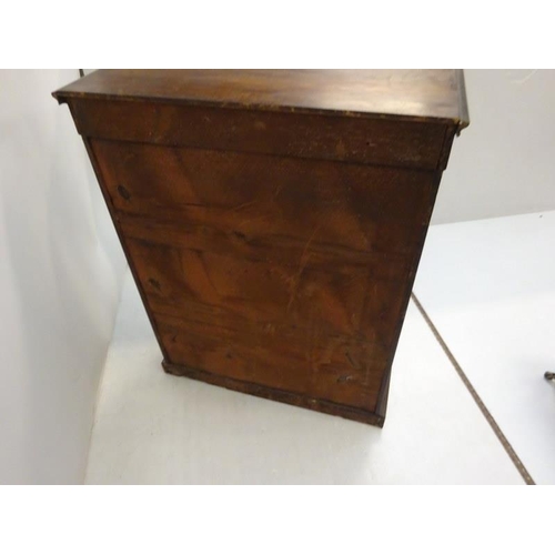 108 - A Victorian inlaid walnut side cabinet. W. 76cm, D. 30cm, H. 98cm.