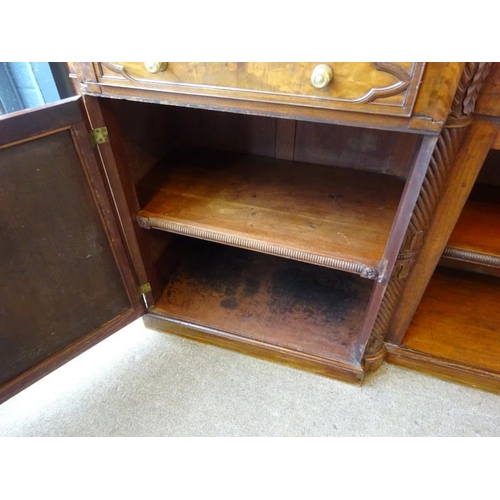 110 - A rare Cork Regency mahogany dining room server, the upper section having pierced brass gallery with... 