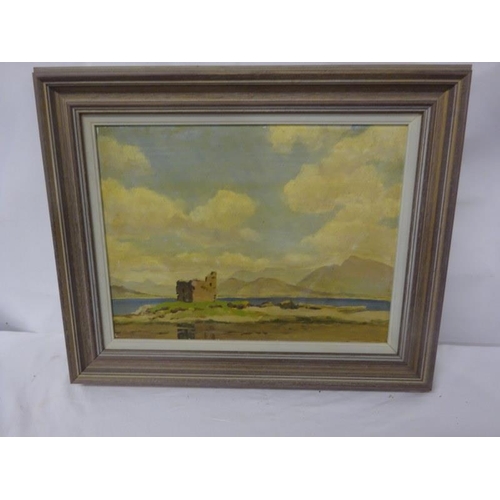 127 - E.P. Mills,
Ballinskelligs looking towards Waterville 1959,
Oil on panel,
Signed lower left,
30cm x ... 